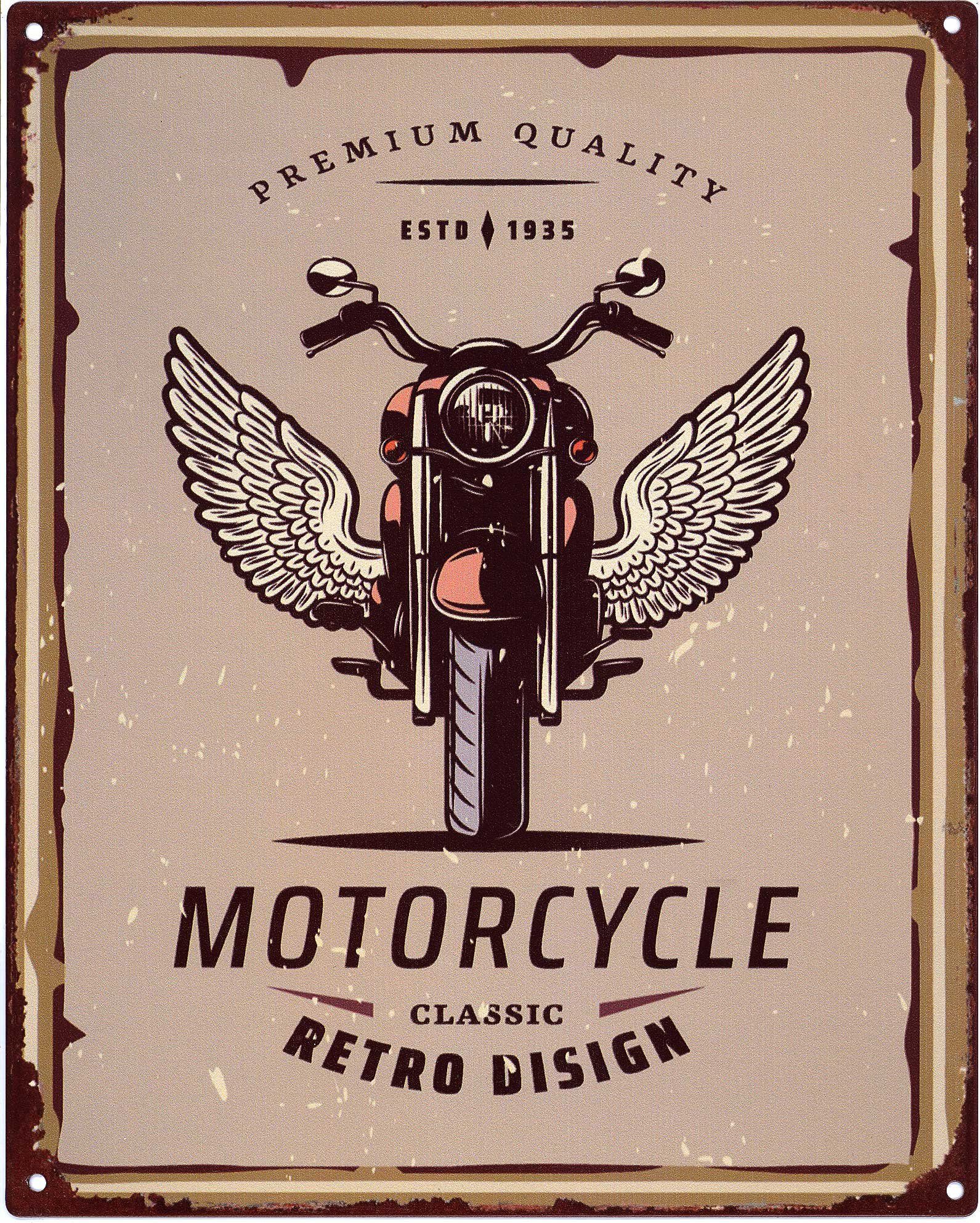 Metallschild Blechschild Motorcycle Classic Retro Design