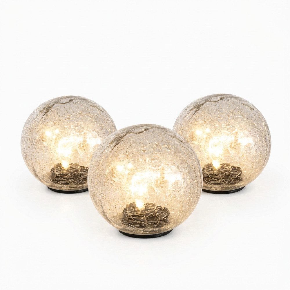 Expo Börse LED Solarleuchte, LED-Leuchtmittel fest verbaut, Warmweiß, Außenleuchte Kugellampe Solarleuchte, 10-flammig, LED