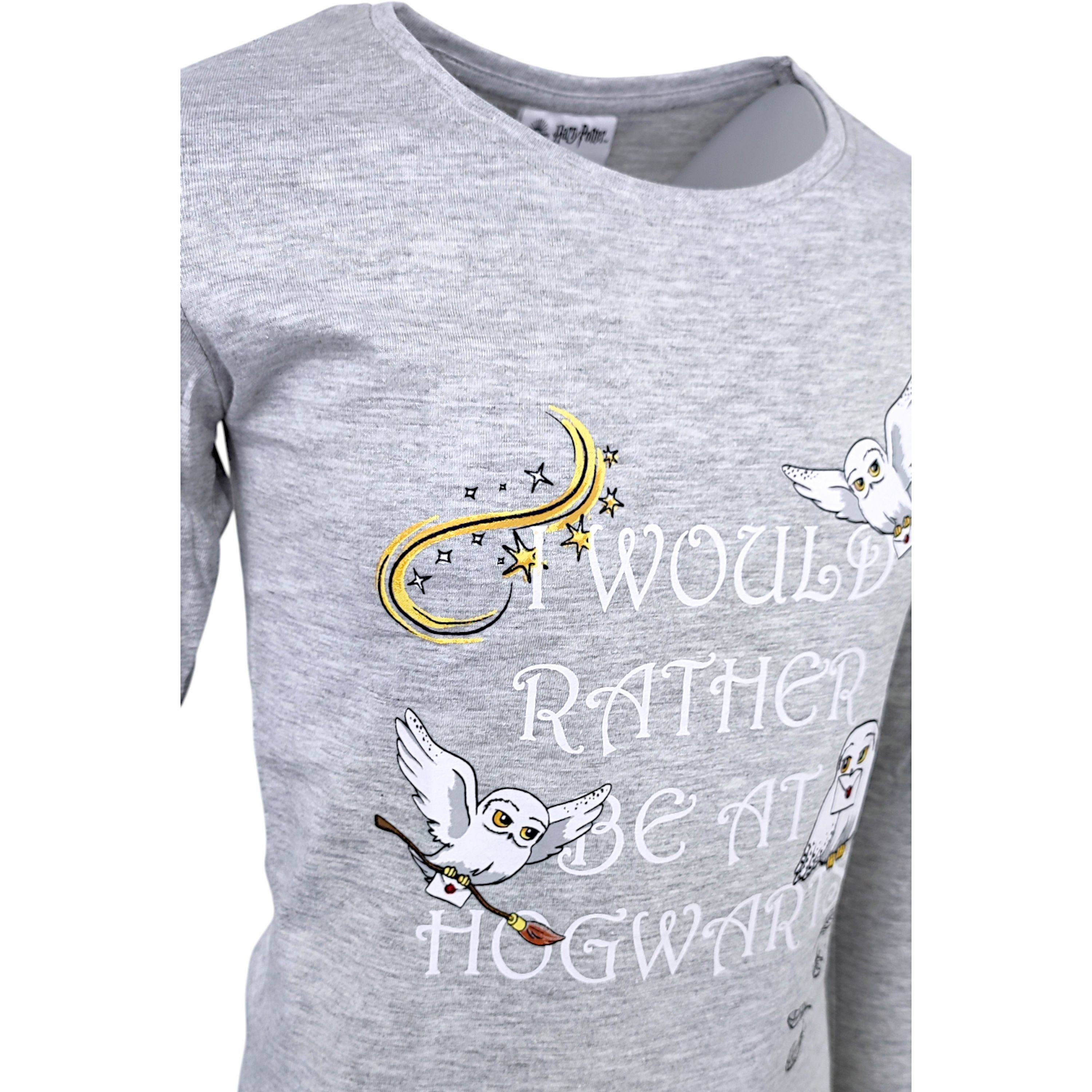 Harry Potter Langarmshirt Hedwig Der Eule Mädchen Shirt aus Baumwolle Gr. 104 - 134 cm