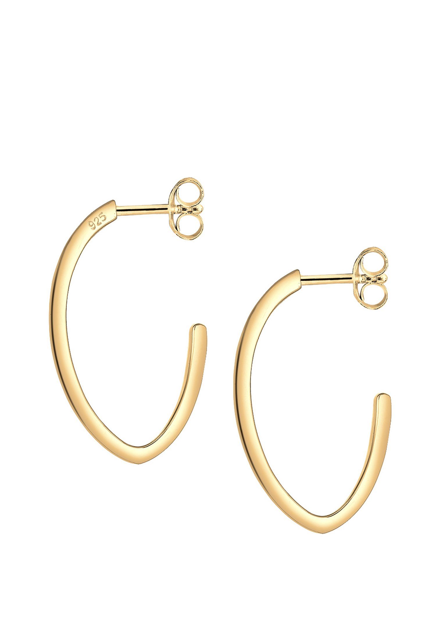 Elli Paar Creolen Creolen Ohrstecker oval 925 Sterling Silber, Geo