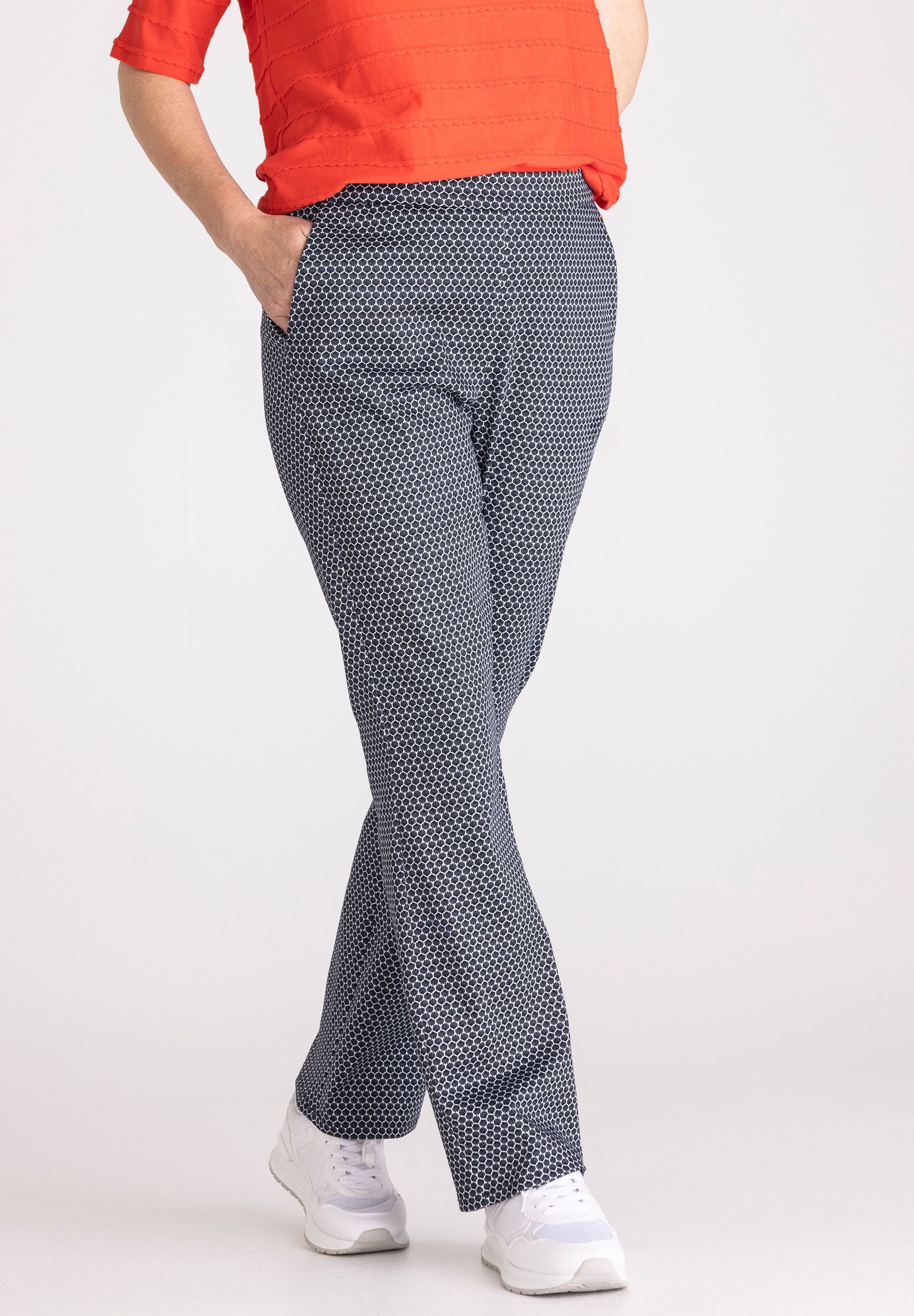 FRANK WALDER Schlupfhose mit minimalistischem Print