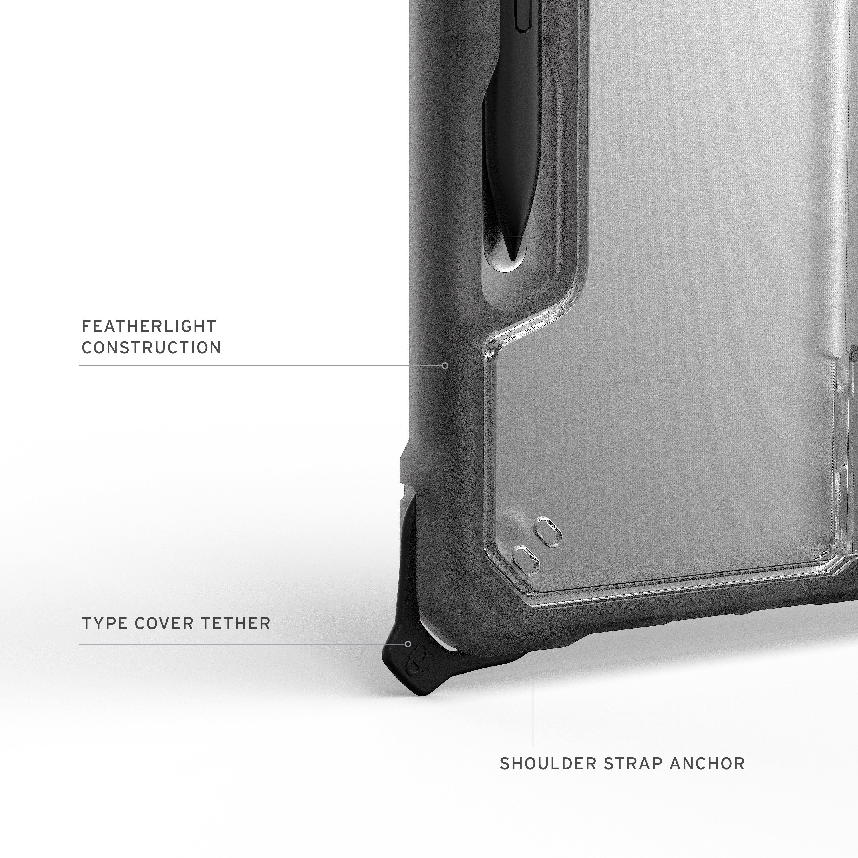 Urban Armor Gear Tablet-Hülle Plyo Case - Microsoft Surface Pro 12 Zoll Hülle, (Offizielle "Designed for Surface" Zertifizierung)