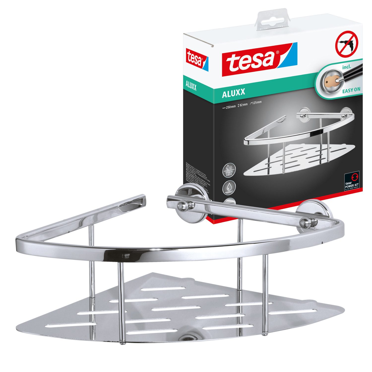 tesa Duschablage ALUXX Duscheckkorb ohne Bohren - 9,2 cm : 25,0 cm : 12,5 c günstig online kaufen