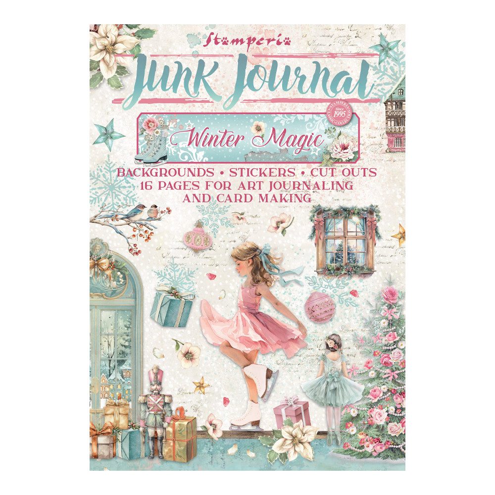 Stamperia Motivpapier Junk Journal Book Winter Magic, 16 Blatt