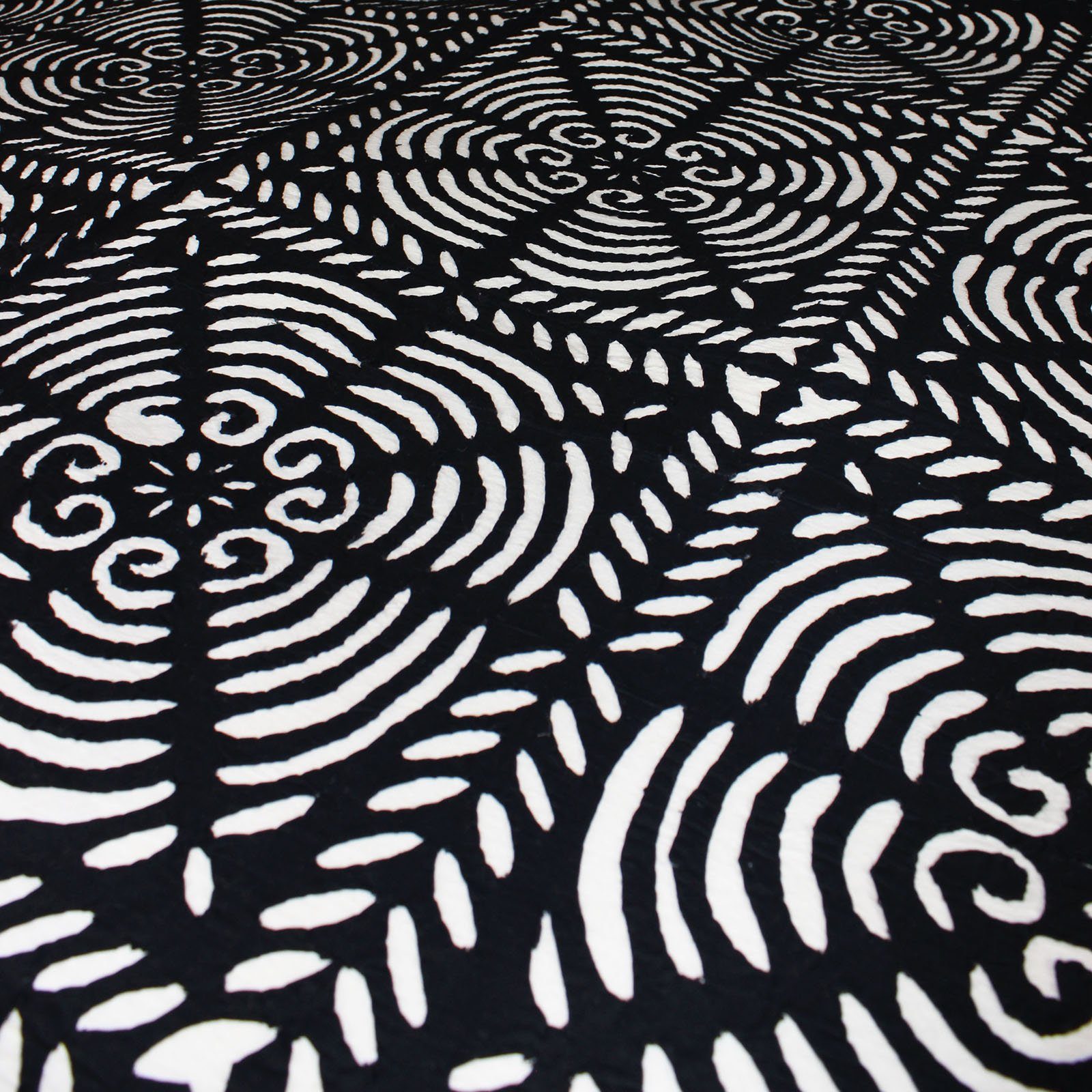 schwarz extra Tagesdecke weiß Cutwork, groß, Tagesdecke doppellagig 170x270 cm Indradanush, Bettüberwurf