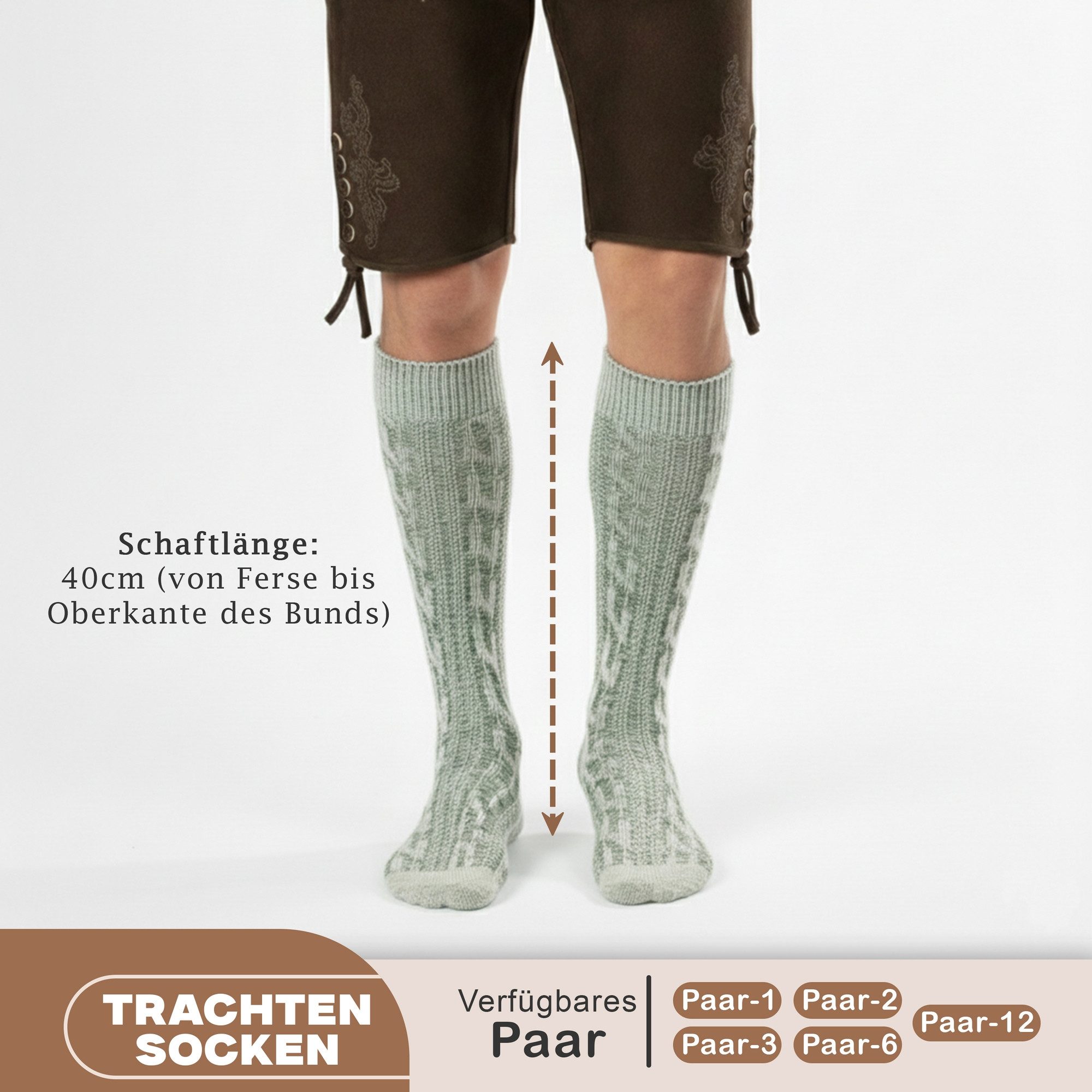 German Wear Trachtensocken GW200 Trachtensocken Strümpfe Socken 40cm