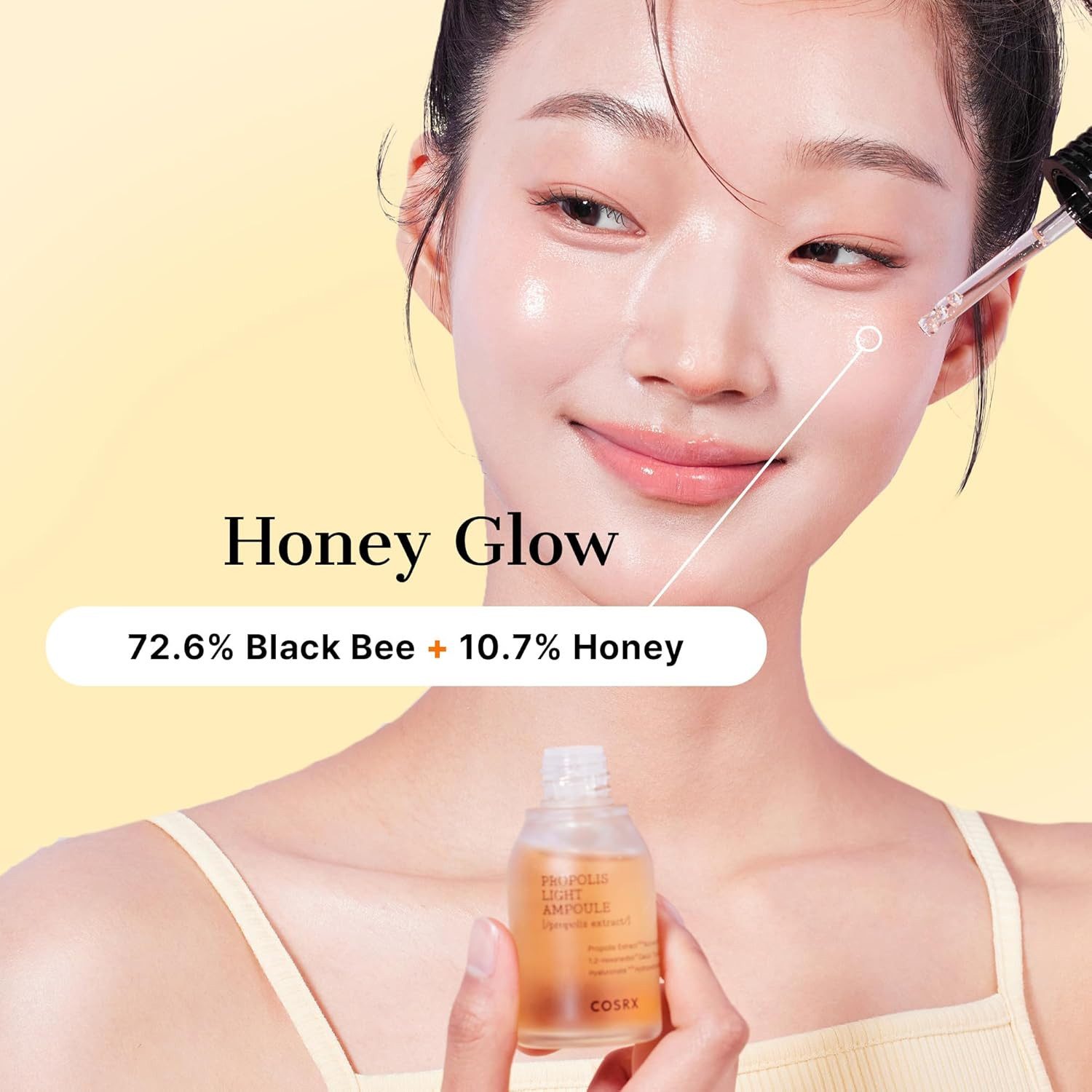 Cosrx Gesichtsserum Full Fit Propolis Light Ampoule – 83% Propolis-Extrakt für strahlende, gesunde Haut, 83% Propolis-Extrakt, schnell einziehend, beruhigt, reduziert Rötungen