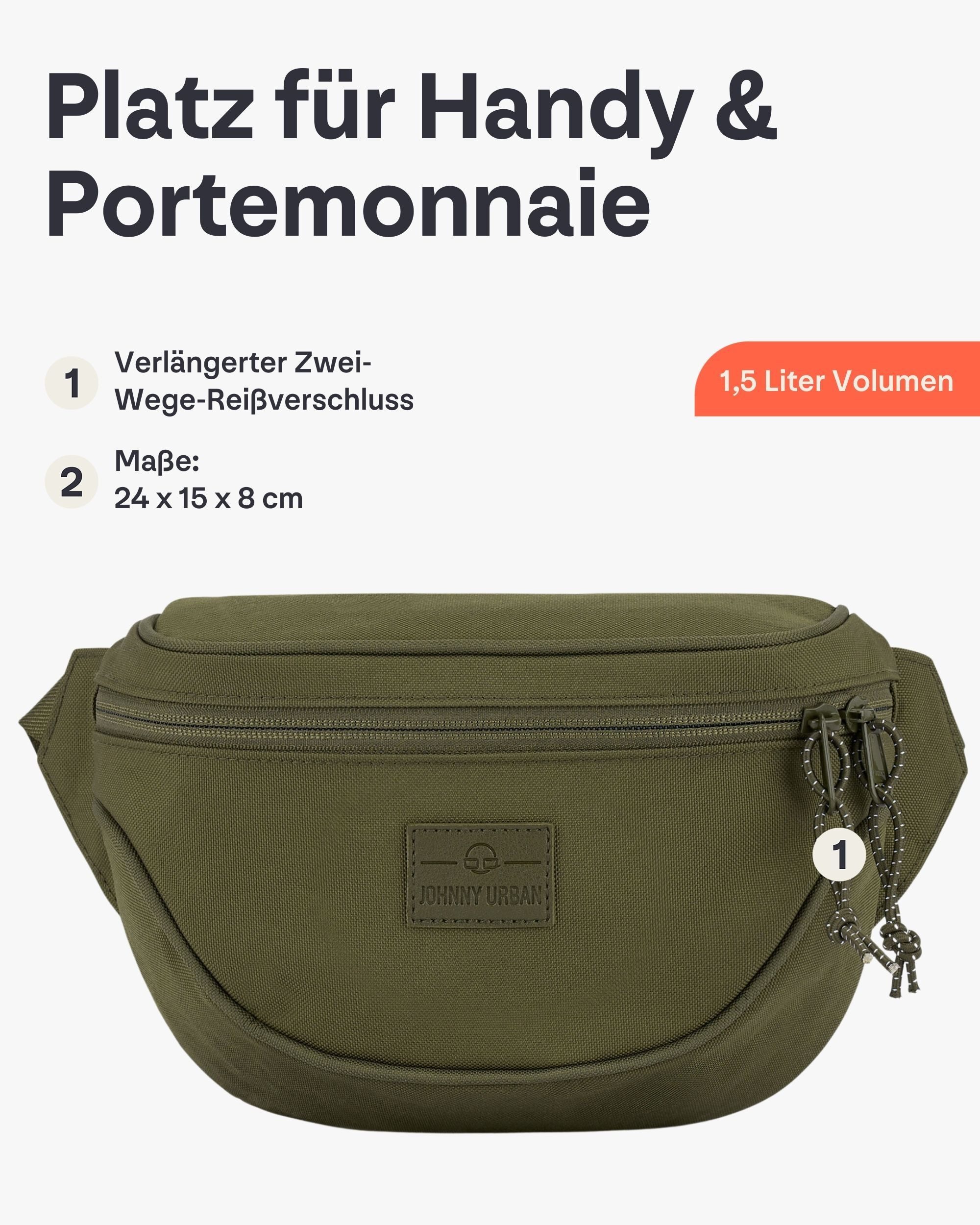 Johnny Urban Gürteltasche Ben Bauchtasche Damen Herren Wasserabweisend (1-tlg), Größenverstellbar, Wasserabweisend