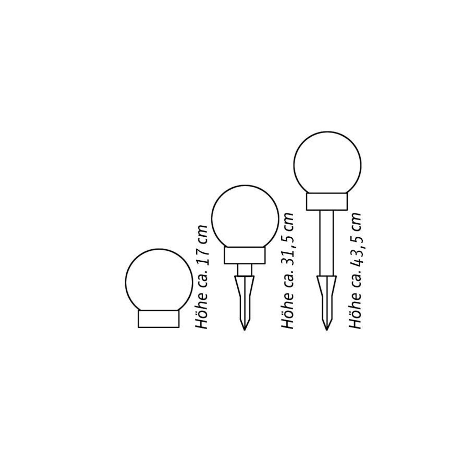 BURI Gartenleuchte 2er Set LED Solar Kugelleuchte 3 in 1 Kugellampe Leuchtkugel Gartenleu