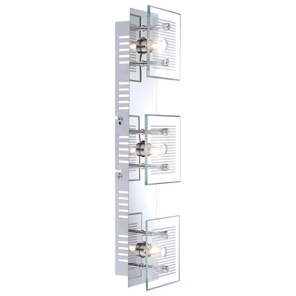 GLOBO LIGHTING Wandleuchte, Leuchtmittel nicht inklusive, Wandleuchte 3 flammig Flurleuchte Wandlampe chrom