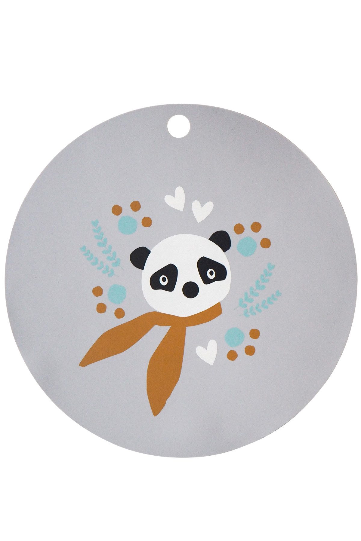 Platzset Silikon Platzset Panda Silber Grau