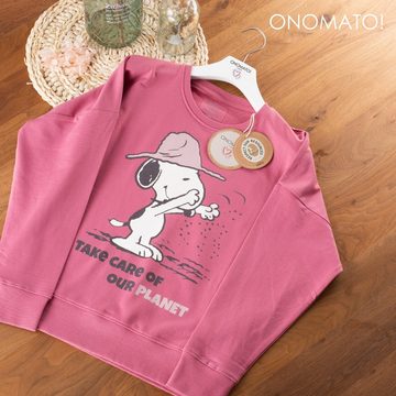 ONOMATO! Sweatshirt Peanuts Snoopy Damen Sweater Sweatshirt Pullover Cradle to Cradle