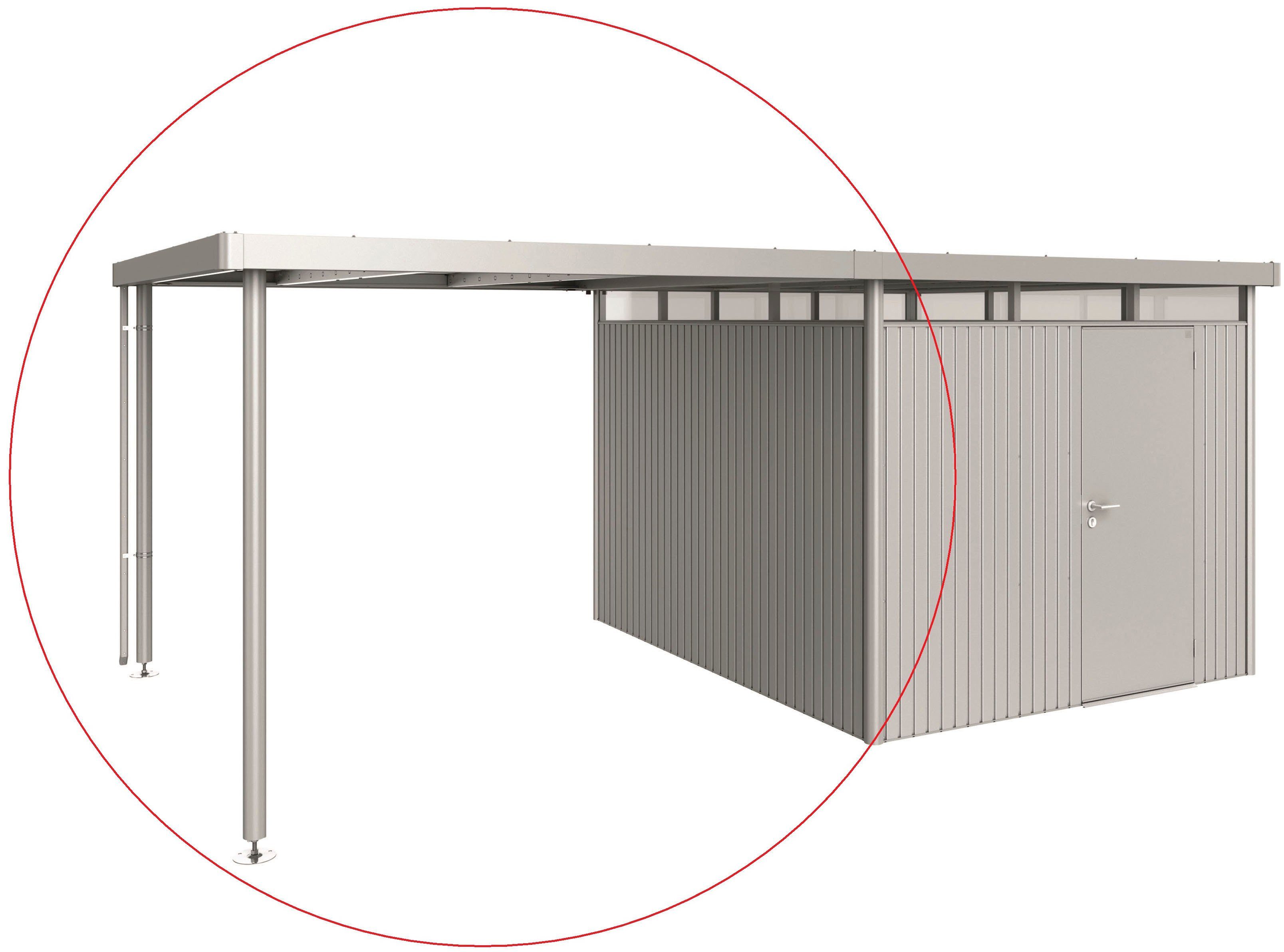 Biohort Gerätehaus-Anbaudach, BxT: 282x315 cm, für Gerätehaus HighLine H5,  silber-metallic