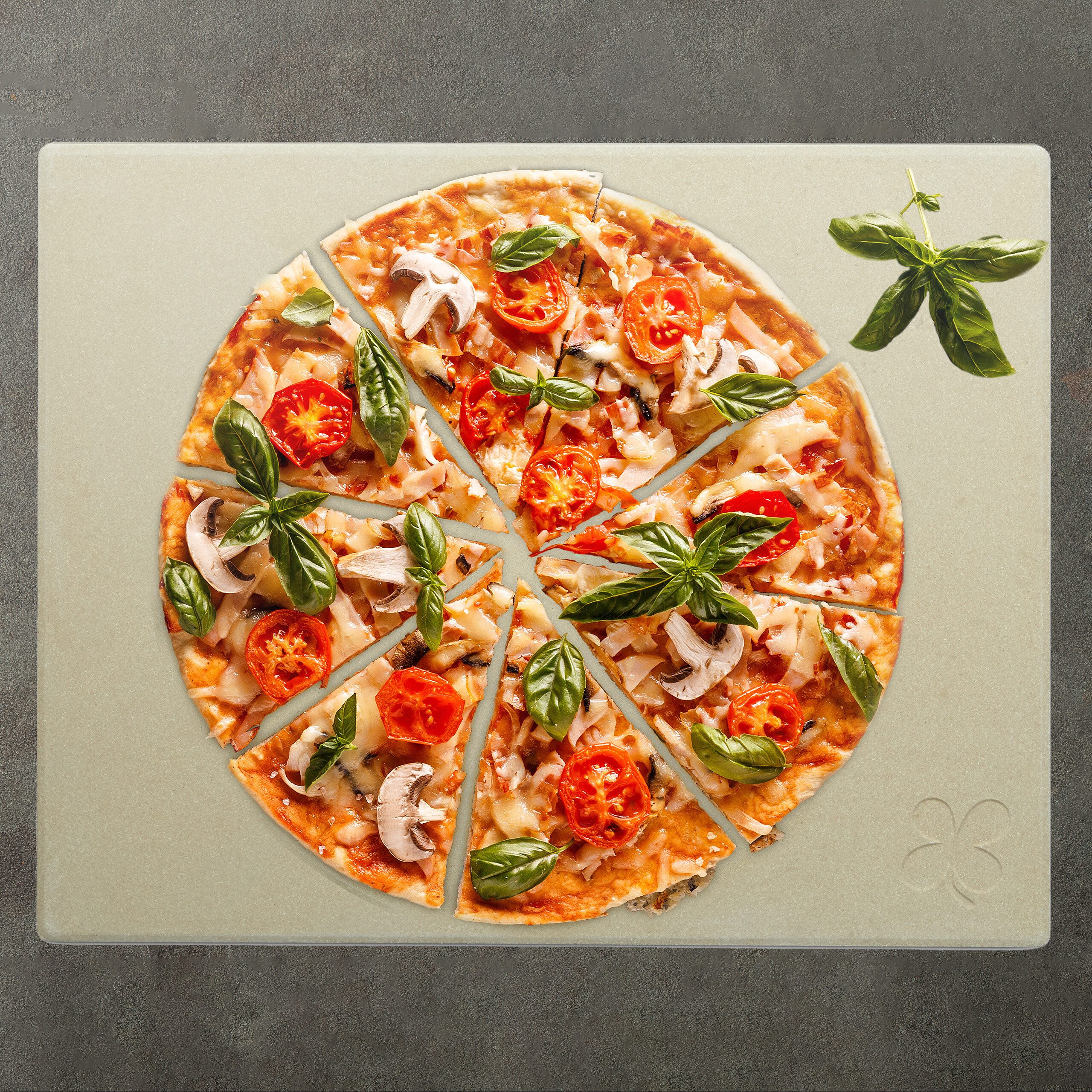 relaxdays Pizzastein Set 1,5 cm, Cordierit