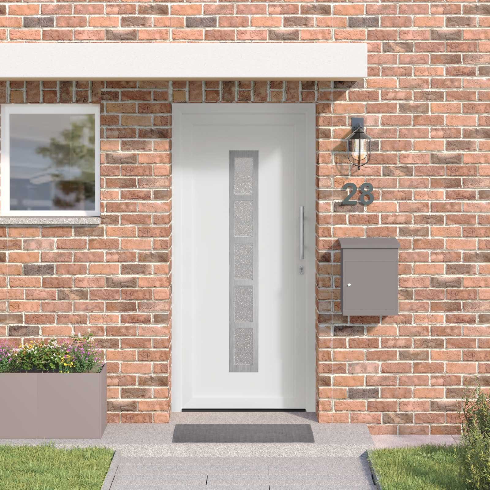 vidaXL Haustür Vordertür 108 x 208 cm PVC Weiß (1-St)