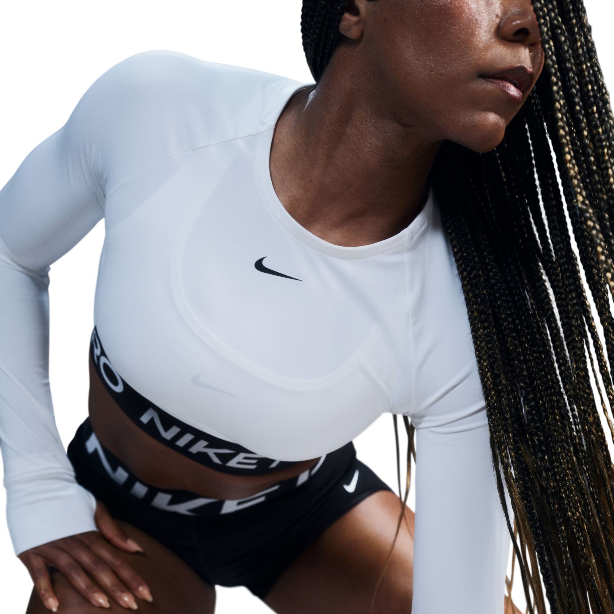 Nike Funktionsshirt NIKE PRO DF 365 CROP LS Rundhalsausschnitt, Kurzarm, leichtes, geschmeidiges Material