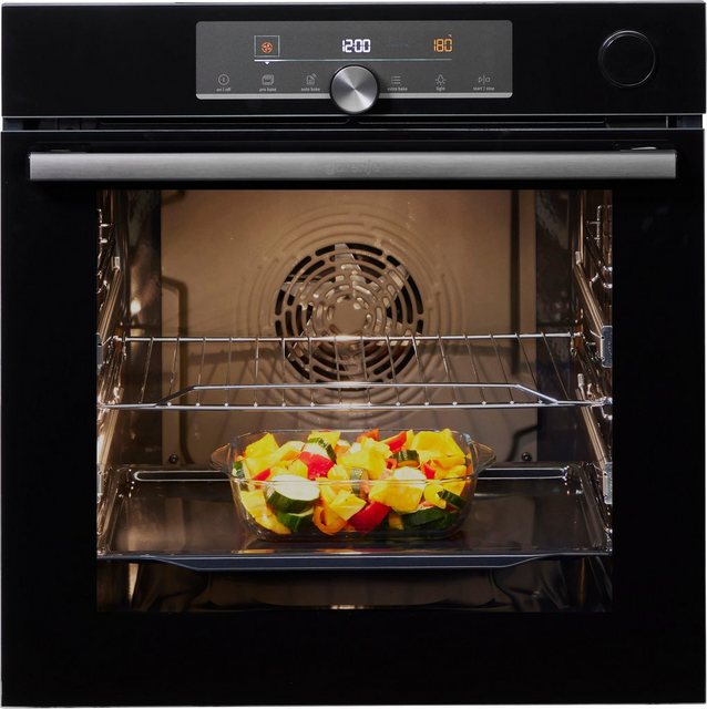 Gorenje 738009 OptiBake Advanced BSA 6747 A04BG Einbau-Backofen / 77L / Heißluft/AutoBake/Touch Bedienung/Bratenthermometer/GentleClose & Open/SteamAssist/StepBake/PizzaMode 300°C/schwarz