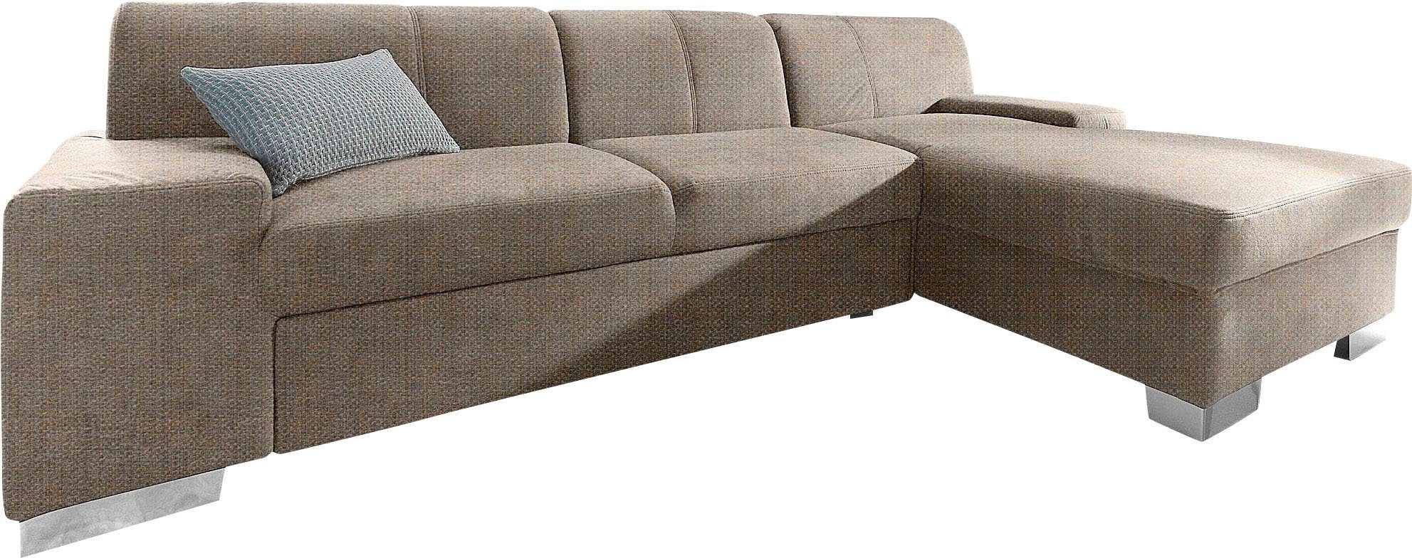 DOMO collection Ecksofa Star, wahlweise mit Bettfunktion, Recamiere links  oder rechts bestellbar