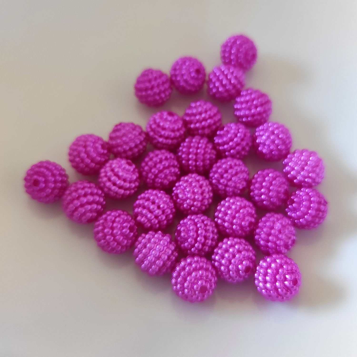 Kopper-24 Bastelperlen Bubble Perlen rund aus Acryl, 10 mm, 30 Stück, Pink