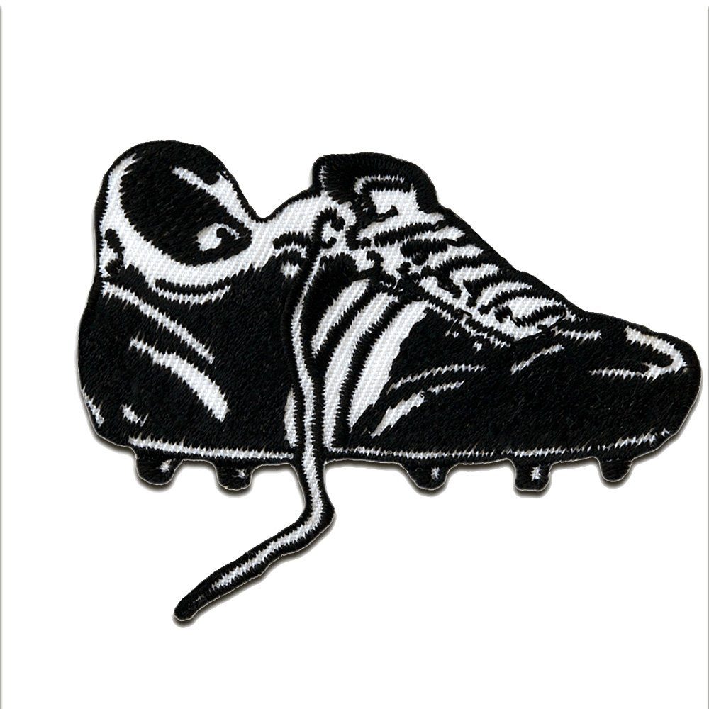 Catch the Patch Aufnäher Bügelbild, Aufbügler, Applikationen, Patches, Flicken, zum aufbügeln, Polyester, Fußballschuh Fußball - Größe: 7,3 x 5,5 cm