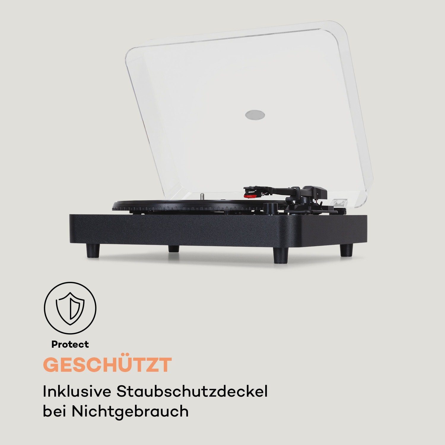 Plattenspieler Lautsprecher TT-Classic Vinyl (Riemenantrieb, mit Light Plattenspieler) Bluetooth, Auna Schallplattenspieler