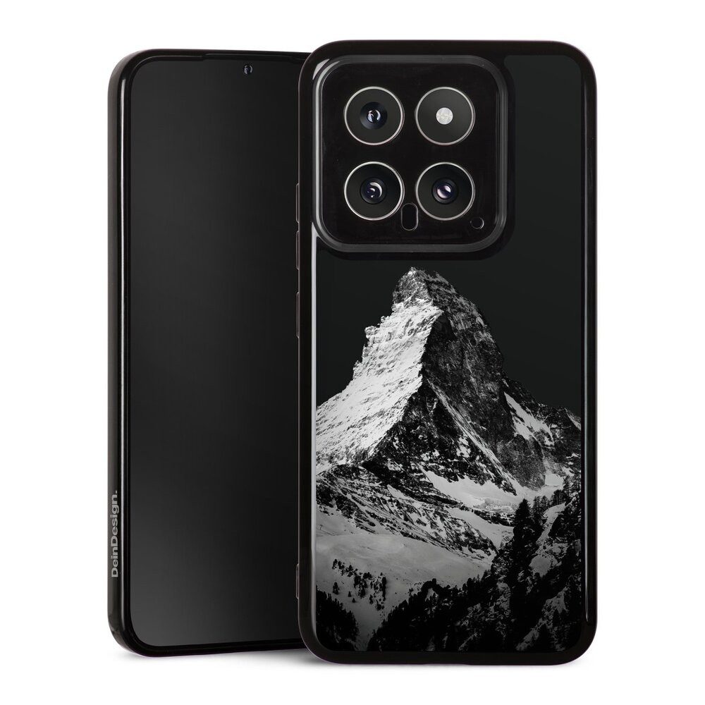 DeinDesign Handyhülle Berg Schnee Alpspitze Snow Capped Mountains Grayscale, Xiaomi 14 Silikon Hülle Bumper Case Handy Schutzhülle Smartphone Cover