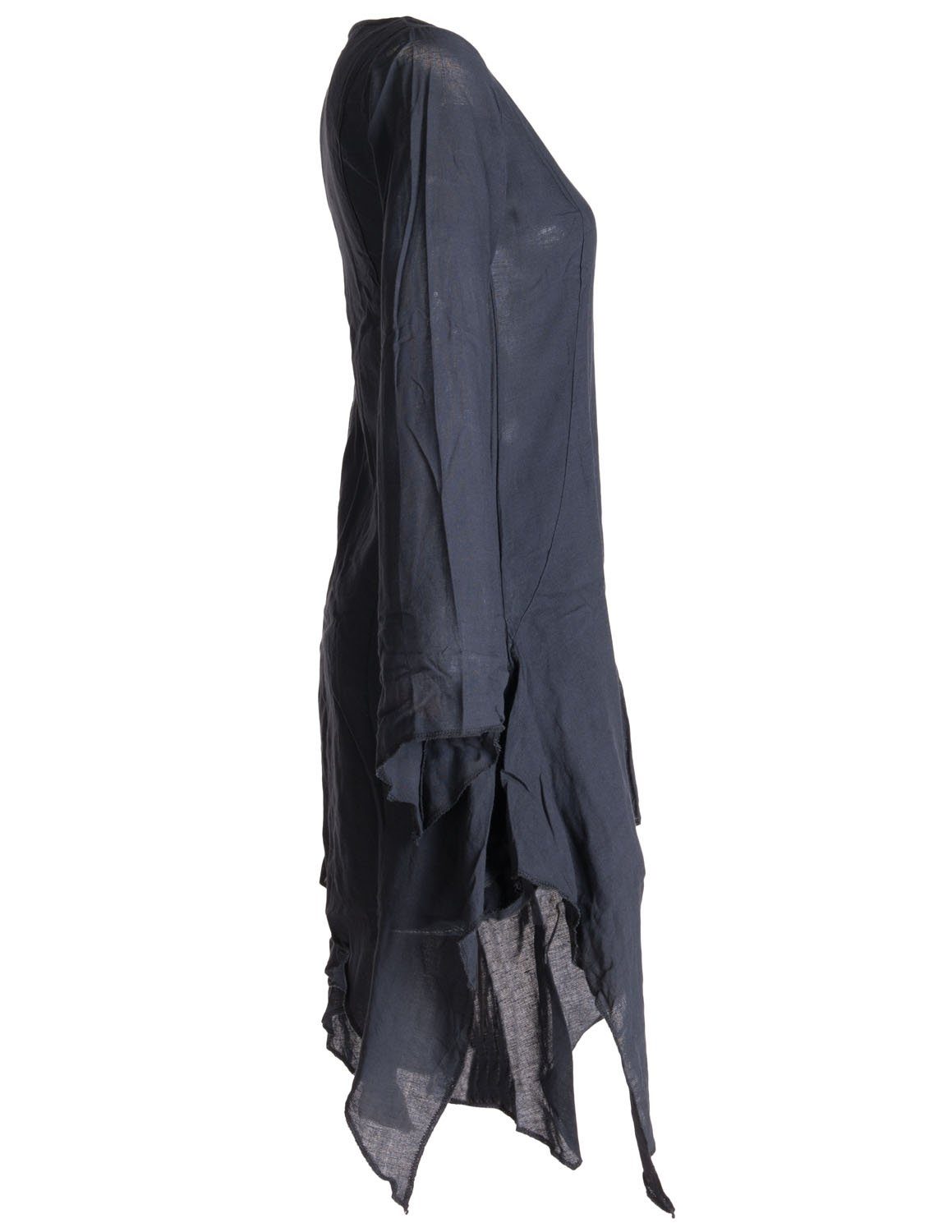 Vishes Midikleid Langärmliges Lagenlook Kleid handgewebte Baumwolle Ethno, Hippie, Boho, Goa style
