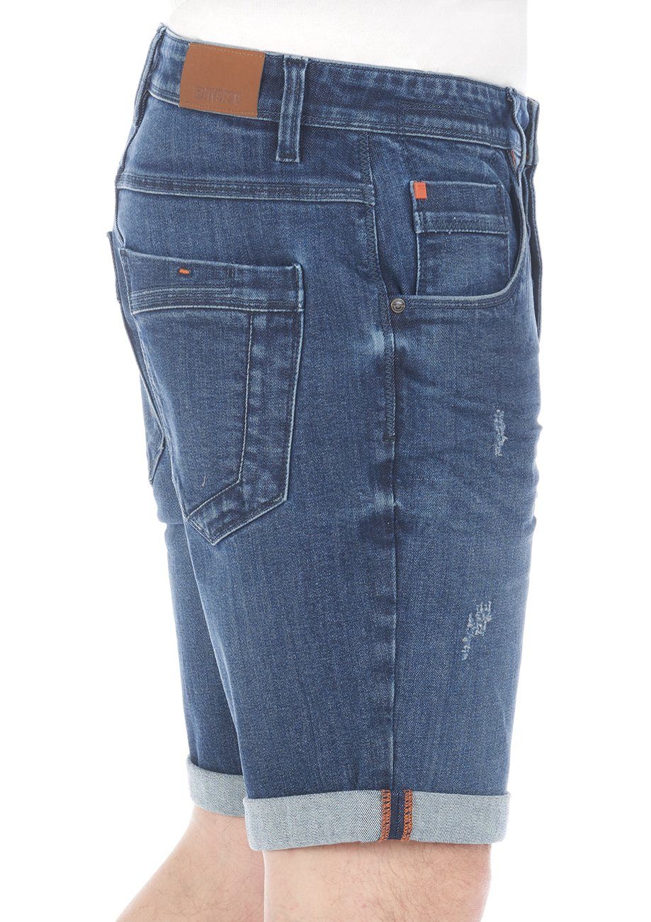 Fit mit Blue Herren RIVTom Bermudashorts riverso Stretch Shorts Regular (D250) Denim Jeansshorts Dark