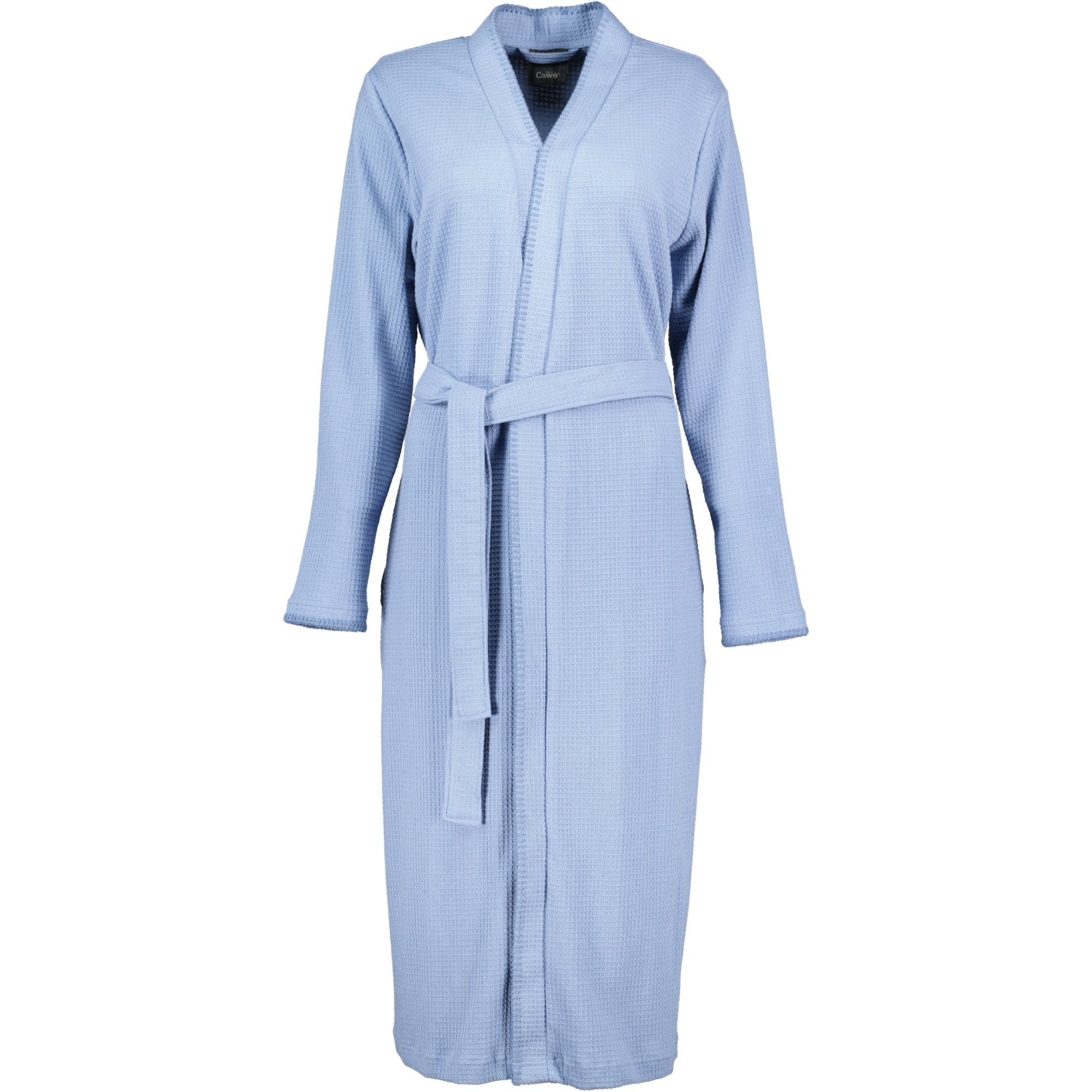 Cawö Home Damenbademantel Pique % 812 Pique, blau 100 Kimono, Kimono Baumwolle
