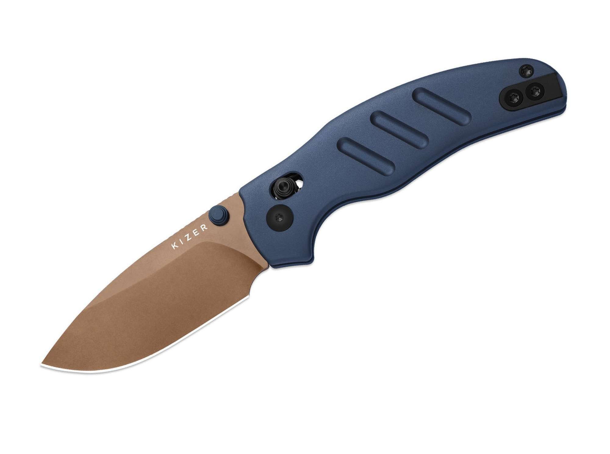 Kizer Taschenmesser Kizer C01C 2.9 CD Elmax Blue Aluminum Sunset Metal PVD