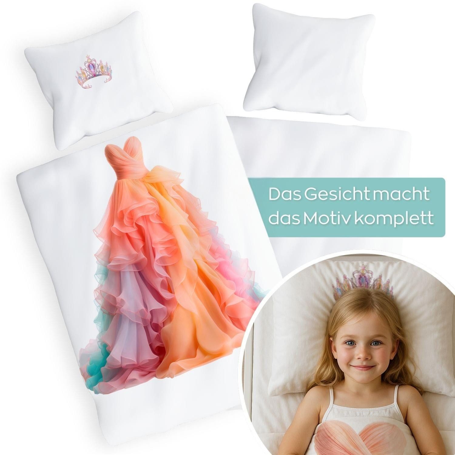 Carpe Sonno Kinderbettwäsche 135x200 Mädchen Baumwolle Prinzessin Bettwäsch günstig online kaufen