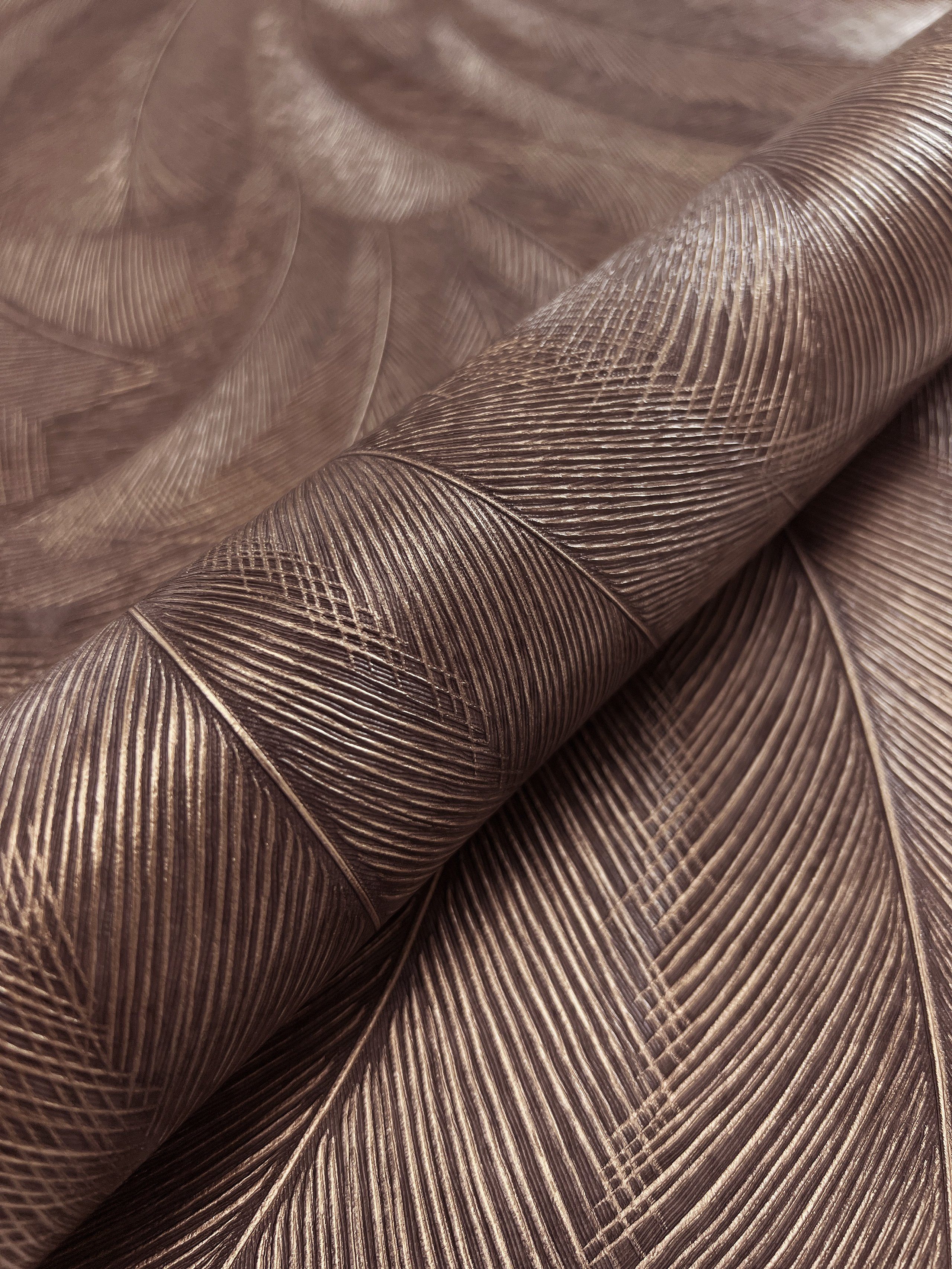 Newroom Vliestapete Savina Bronze Tapete Dschungeltapete Palmen, Blätter, L günstig online kaufen