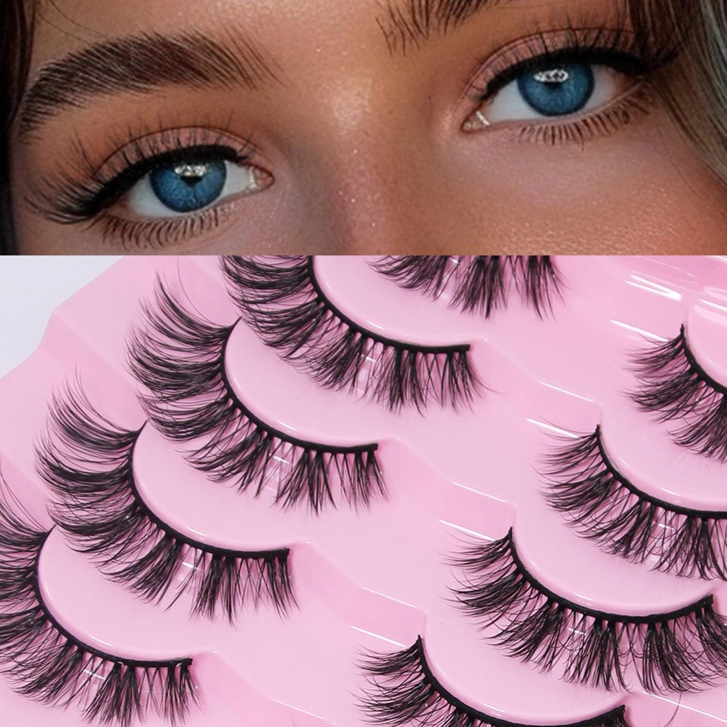 LuxusKollektion Bandwimpern Künstliche Wimpern 7 Paare 3D Faux Mink
