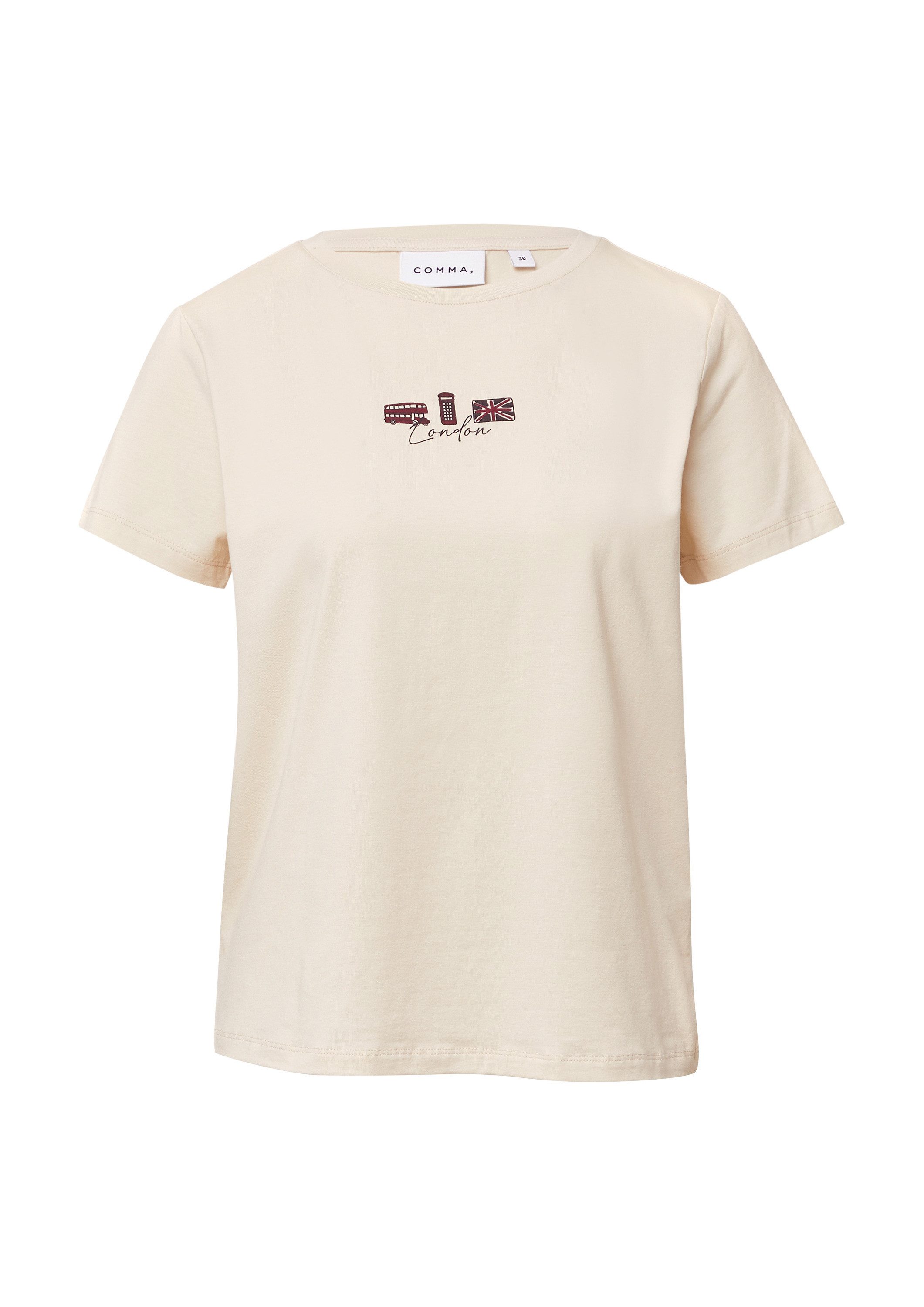 comma Kurzarmshirt T-Shirt T-Shirt im Relaxed Fit mit Frontprint, London günstig online kaufen