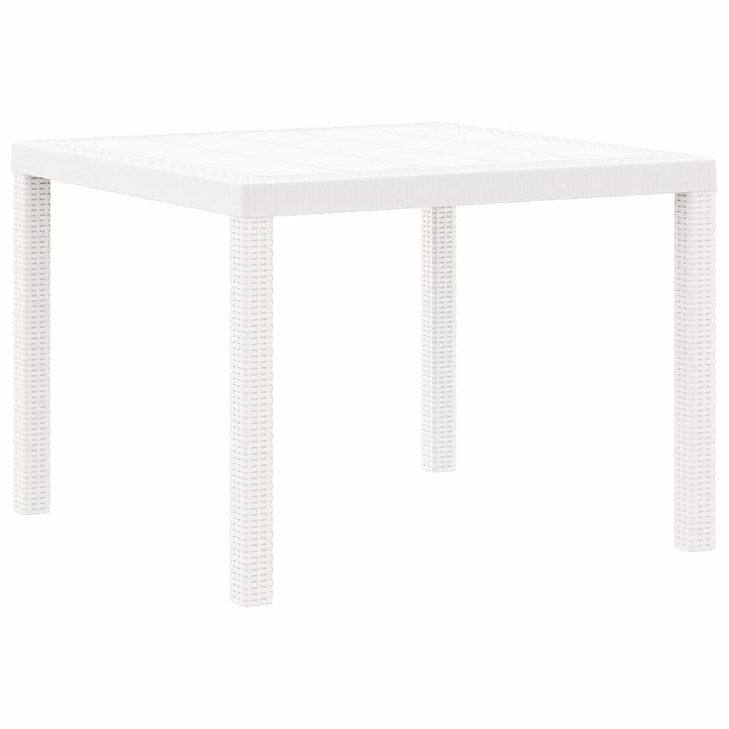 vidaXL Gartentisch Gartentisch Weiß 100 x 100 x 73 cm Poly-Rattan (1-St)