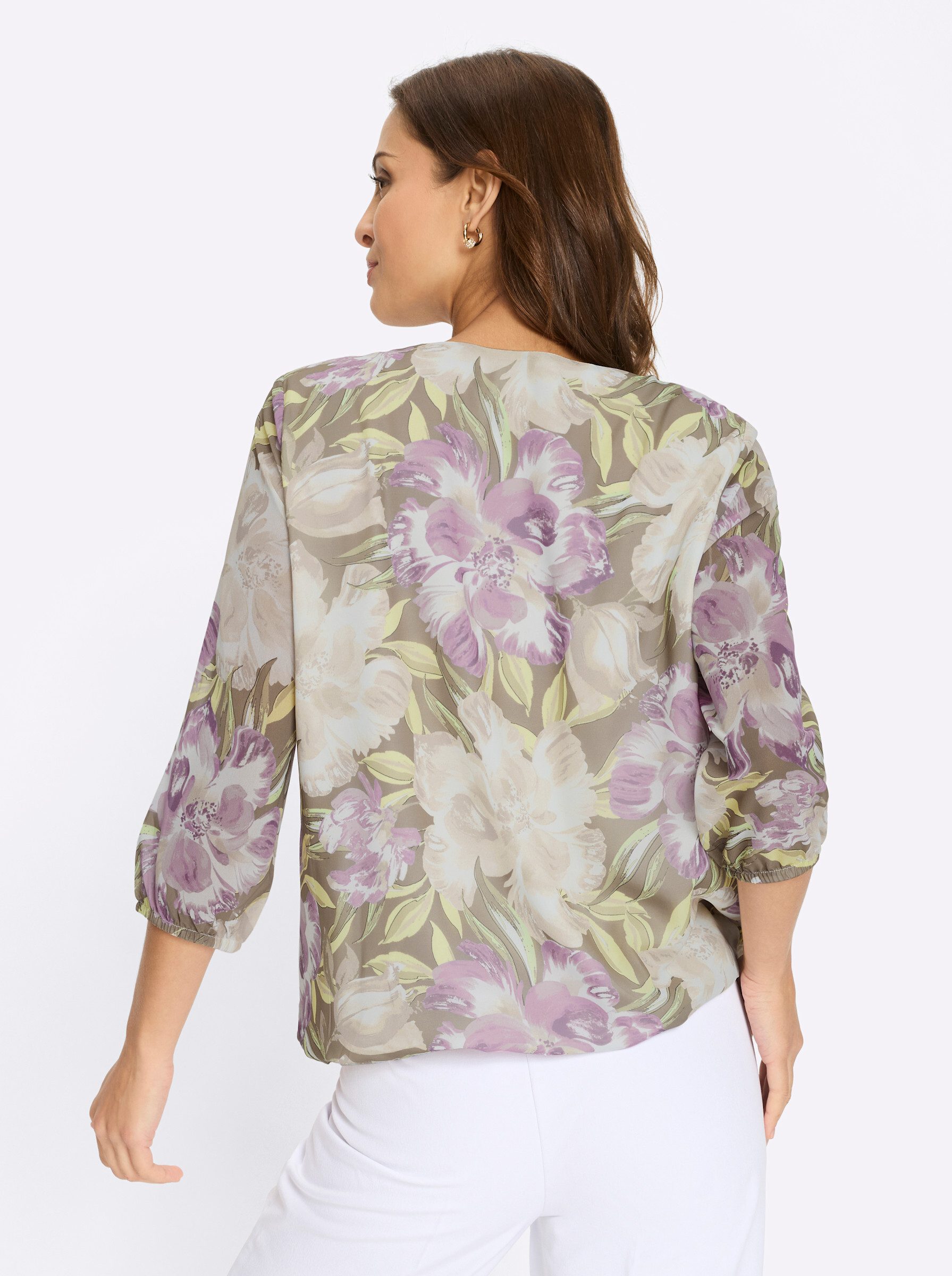 Witt Klassische Bluse Georgette-Bluse 3/4-Arm