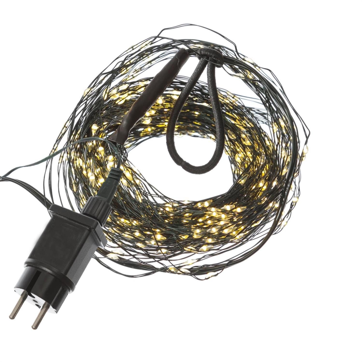 MARELIDA LED-Baummantel Draht Lichterkette Baumbeleuchtung 16 Stränge 672LED 2,1m Timer, 672-flammig