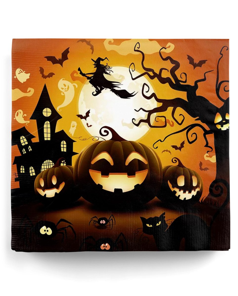 Horror-Shop Papierserviette Happy Halloween Papier Servietten als Tischdeko 12