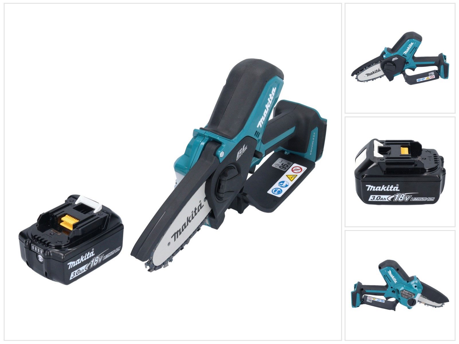 Makita Benzin-Kettensäge DUC 101 F1 Akku Astsäge 18 V 10 cm Brushless + 1x Akku 3,0 Ah - ohne