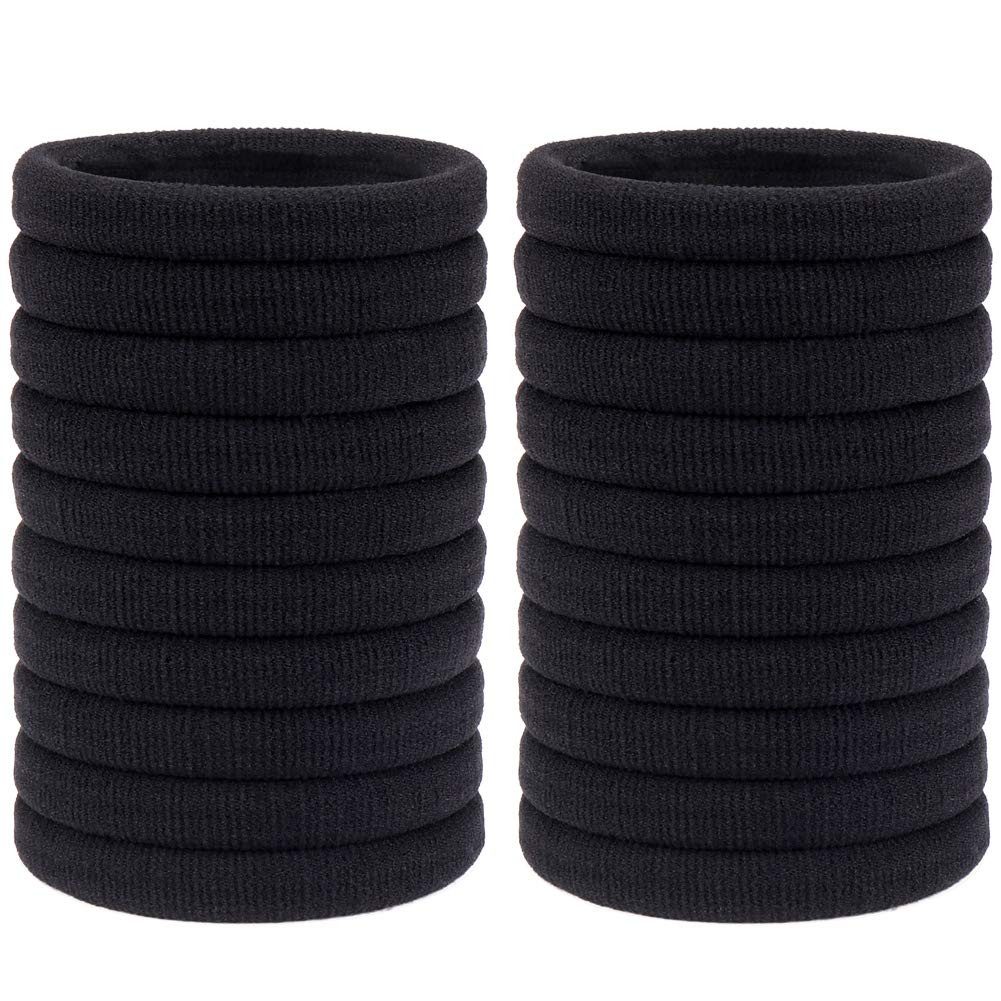 H&S Haargummi 50 Stk. Haargummis, 10mm - Schwarz, Weich, Elastisch, 50-tlg., Hair Ties Set - 50 Pieces, 10mm - Black, Soft, Elastic, Metal-Free