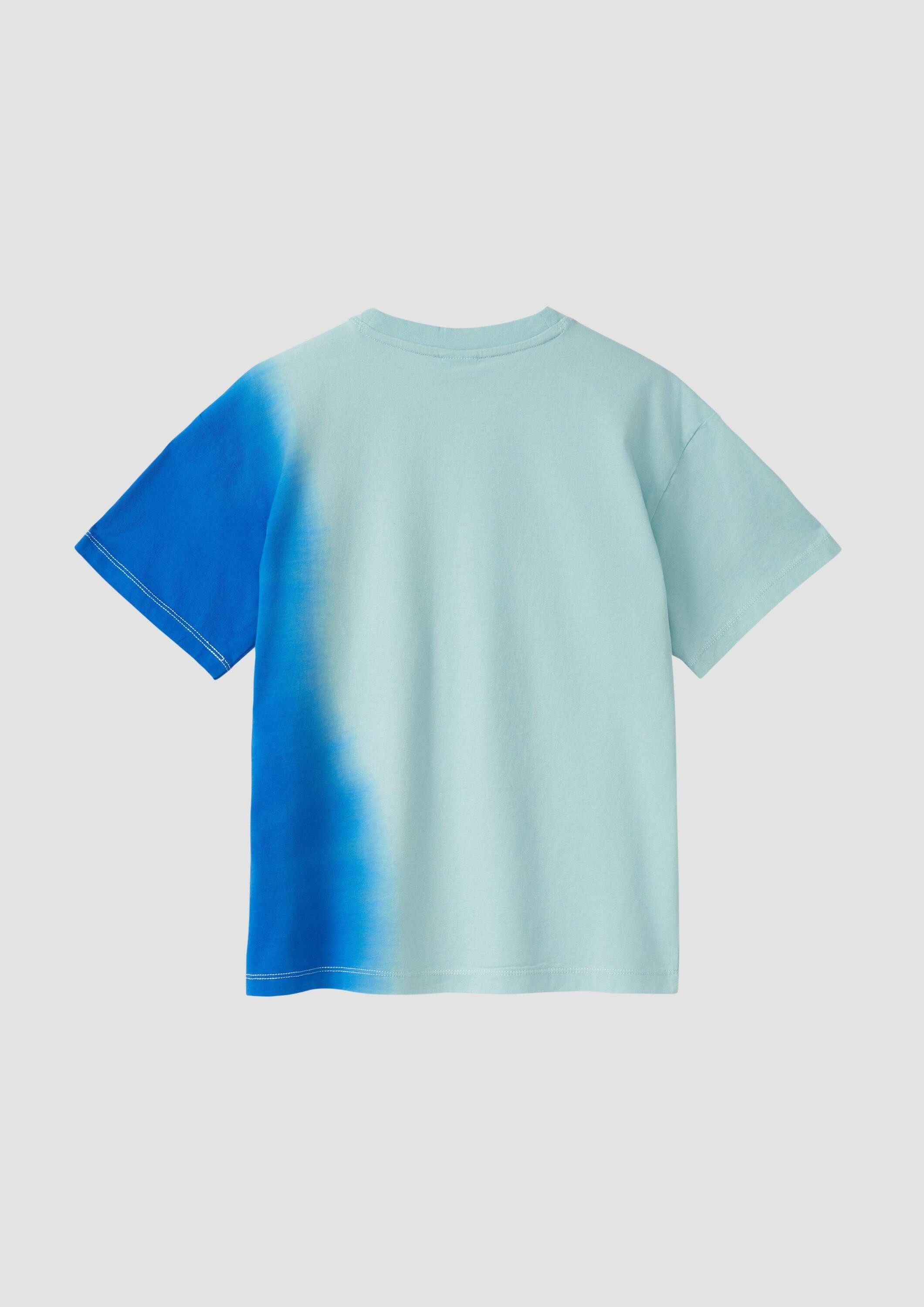 s.Oliver Kurzarmshirt T-Shirt Oversize T-Shirt in Batikoptik und Print