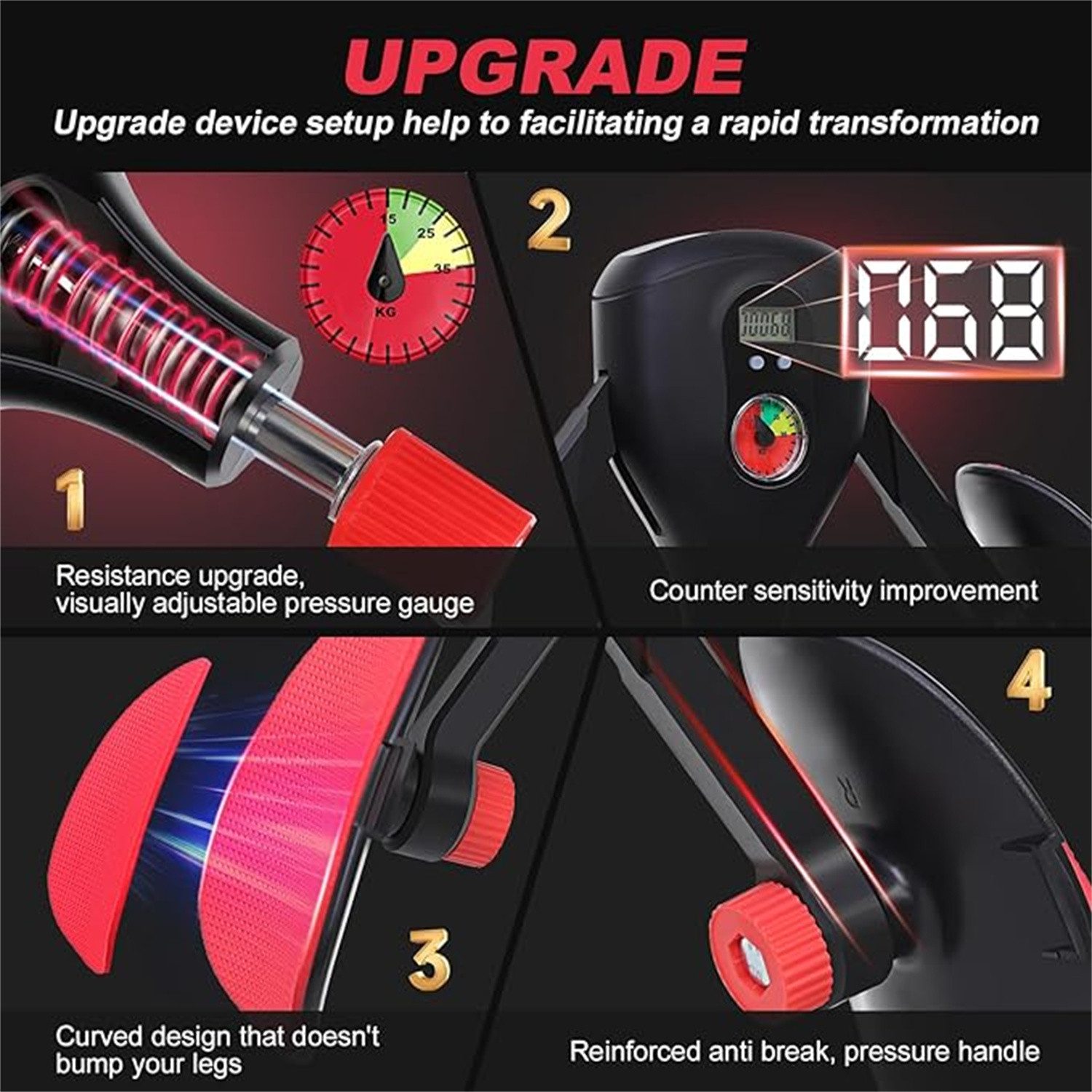 autolock Beckenbodentrainer Oberschenkeltrainer 0-77 lbs Einstellbarer Widerstand
