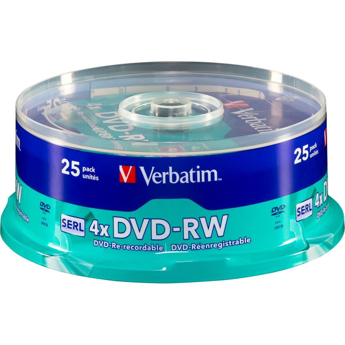 DVD-Rohling 1x25 DVD-RW 4,7GB 4x Speed, matt silver