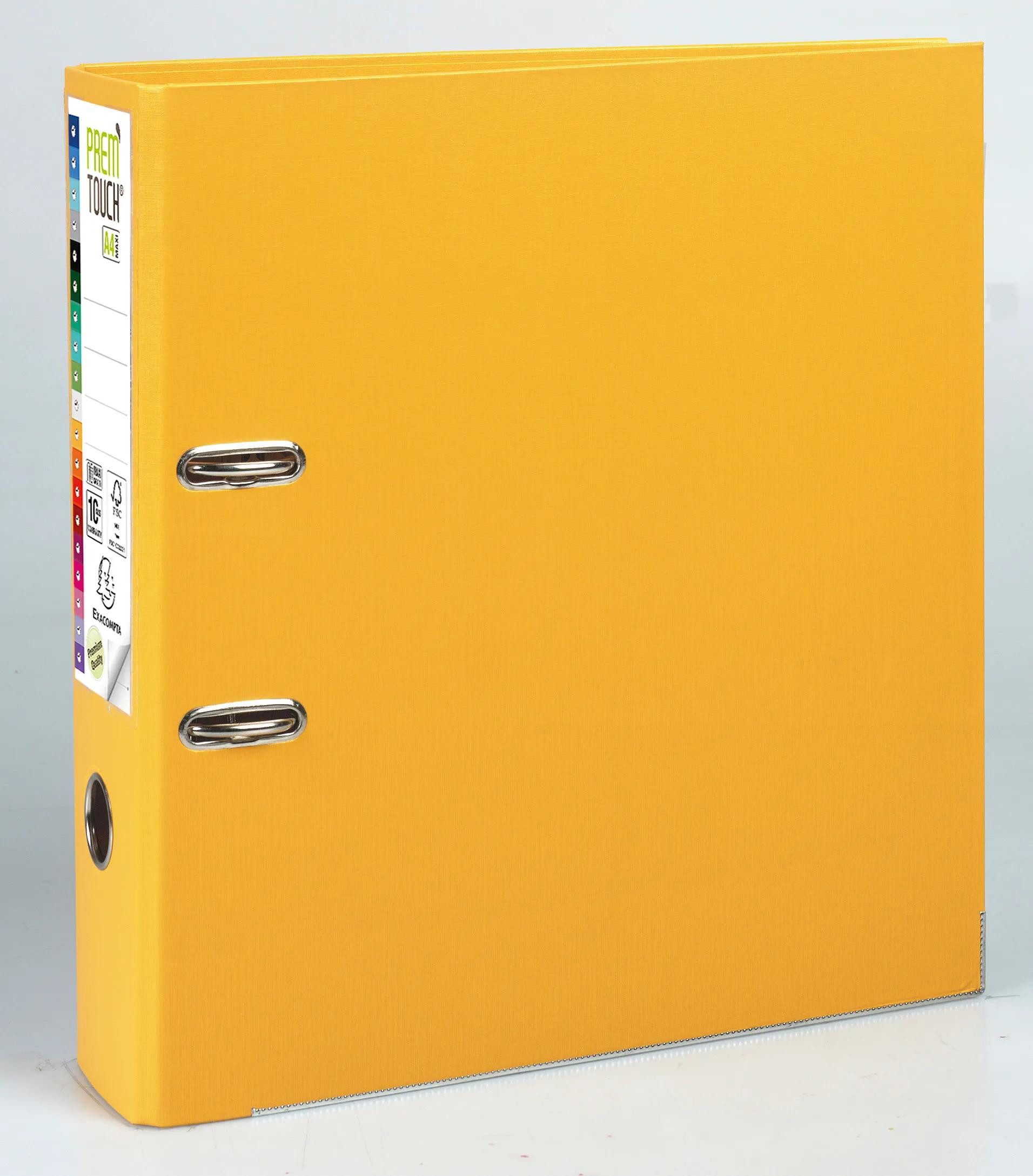 EXACOMPTA Aktenordner 10x Ordner Prem'Touch außen PP Rücken 80mm 32x30cm A4 Maxi Gelb 53349E, Ordner PP