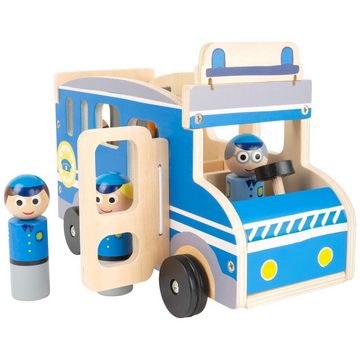 Small Foot Spielzeug-Polizei small foot Spielauto Polizeibus XL, (6-tlg), Aufklappbares Blaulicht