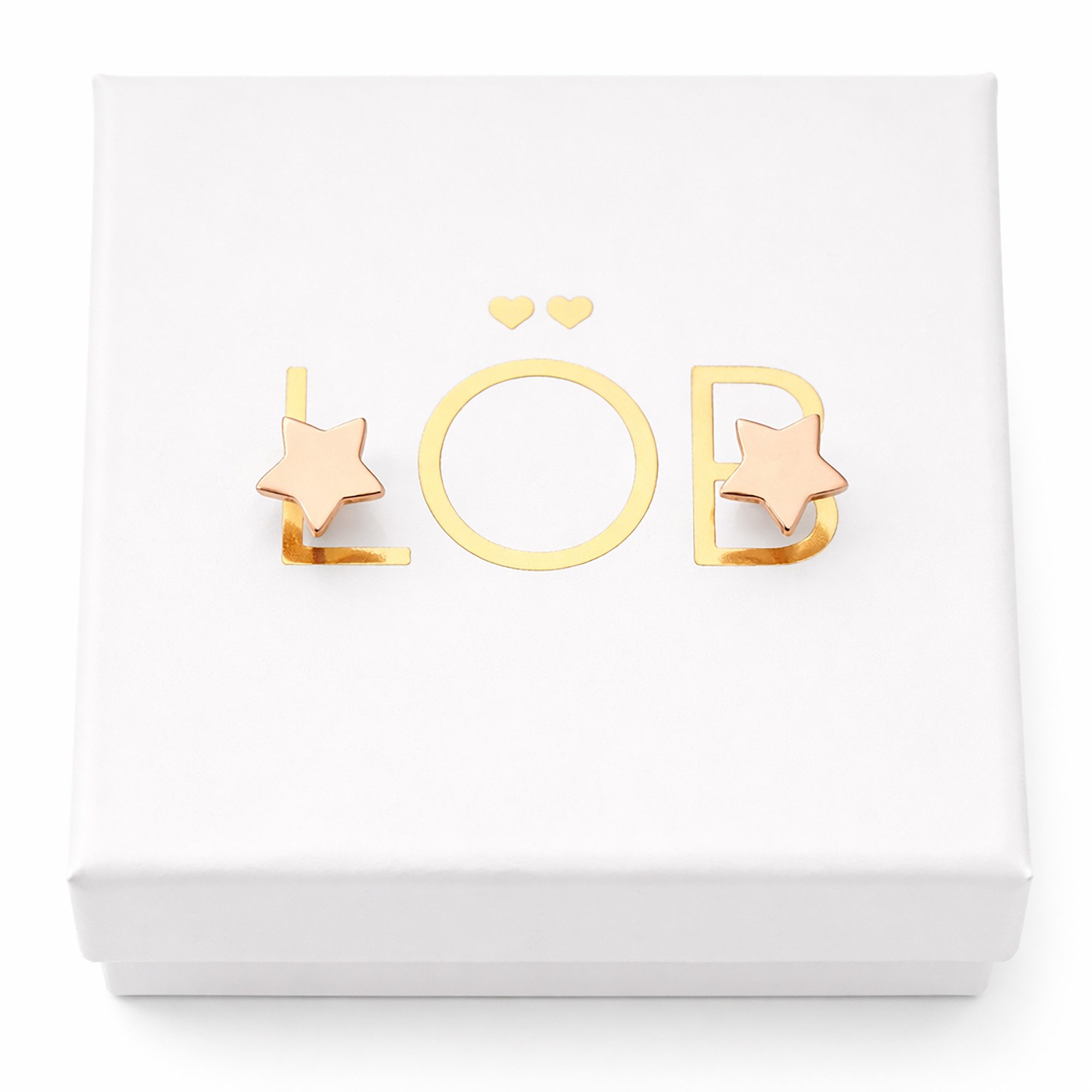 LÖB Paar Ohrstecker 925 Silber Ohrringe Ohrstecker Sterne 5mm, 585er Roségold vegoldet (Geschenke für Frauen Beste Freundin Mutter Mama Damen zum Geburtstag Weihnachten Weihnachtsgeschenke), Mädchen Geometrische Formen Kinder Minimalistisch Modern Klein Stecker