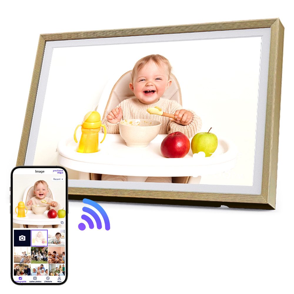 Fine Life Pro Digitaler Fotorahmen mit WiFi-Fotoübertragung. Digitaler Bilderrahmen (32 GB)