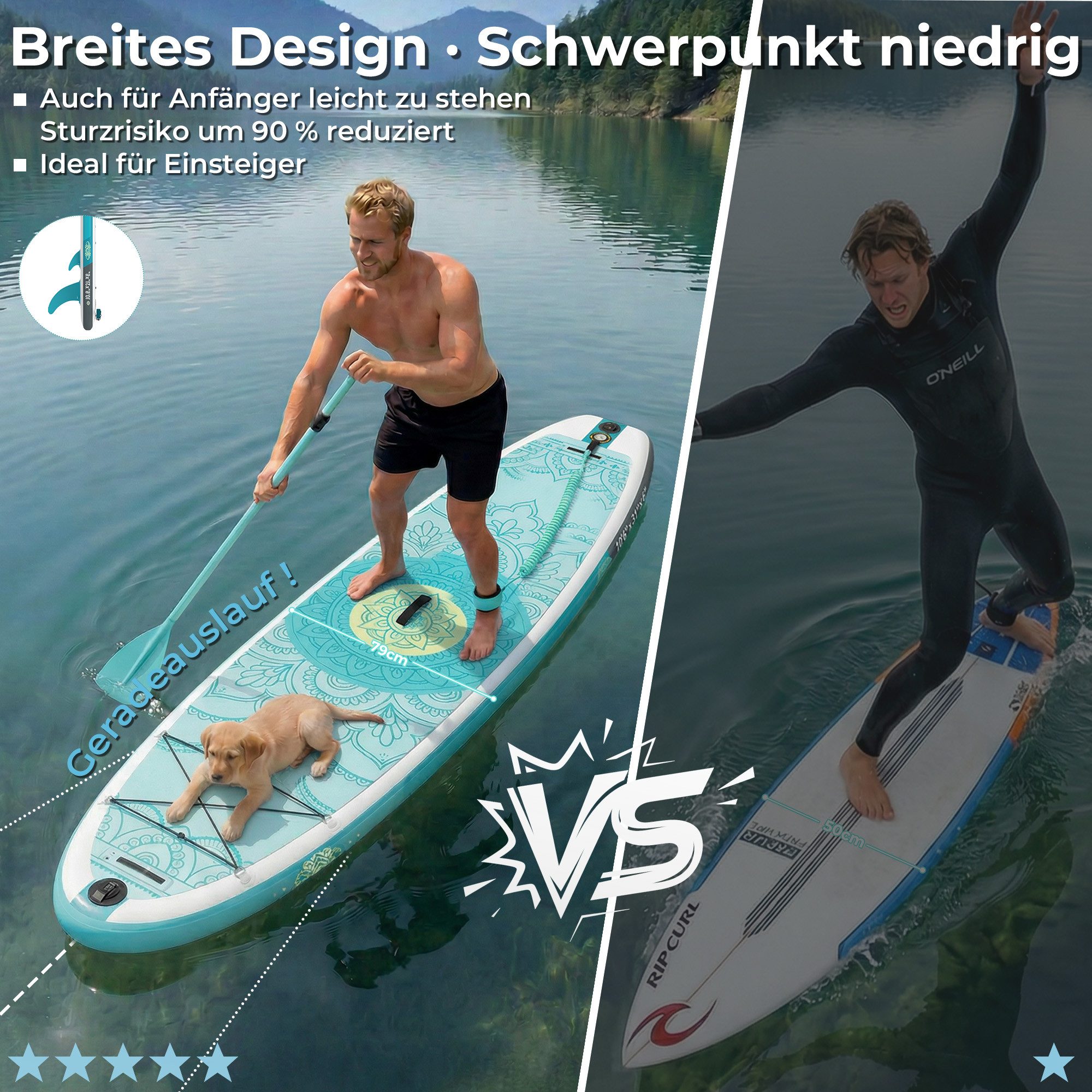 HOMALL Inflatable SUP-Board Aufblasbares SUP Board 320cm Stand Up Paddle Board Komplett-Set, Bis 130kg, Stabil & Rutschfest für Anfänger