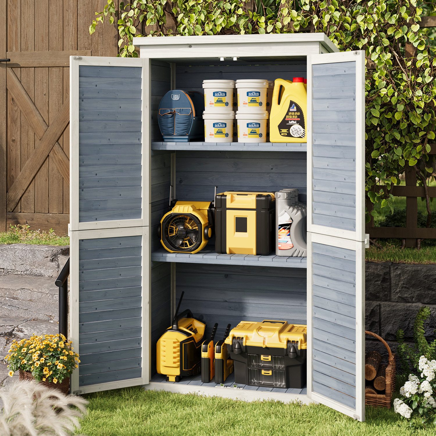 Bealife Gartenhaus Gartenschrank, Holz, wetterfest, mit günstig online kaufen