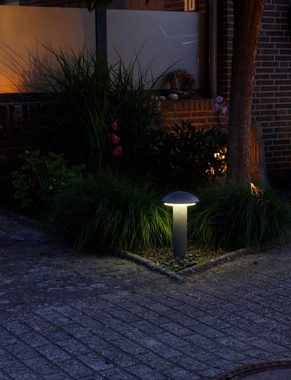 Arnusa LED Solarleuchte Gartenleuchte Pilz Steinoptik Gartenlampe 1200 mAh 45 x 25 cm, LED fest integriert, Tageslichtweiß, Wegeleuchte ohne Strom